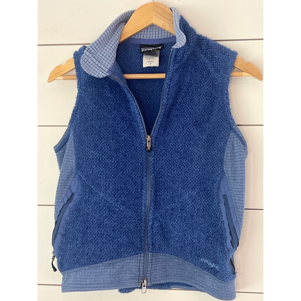 Patagonia R2 Fleece Vest Womens Small Blue Full Zip Regulator Grid gorpcore